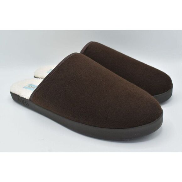 Toms Mens Size 14 Harbor Chocolate Brown Two Tone Repreve Felt Slip On Slippers main image 5
